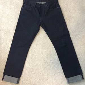 Levi’s dark wash “matchstick” denim